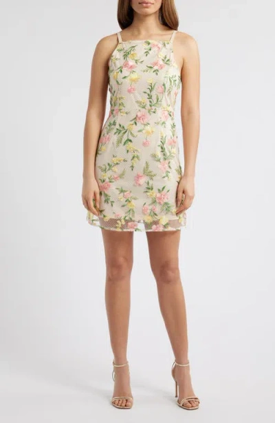 Sam Edelman Floral Embroidered Minidress In White