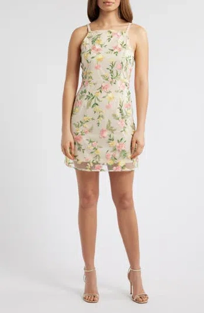 Sam Edelman Floral Embroidered Minidress In Multi