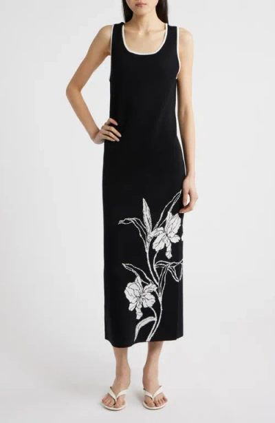 Sam Edelman Floral Knit Maxi Dress In Black