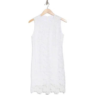 Sam Edelman Floral Lace Shift Dress In White