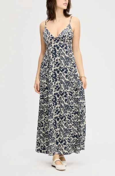 Sam Edelman Floral Print Maxi Slipdress In Black
