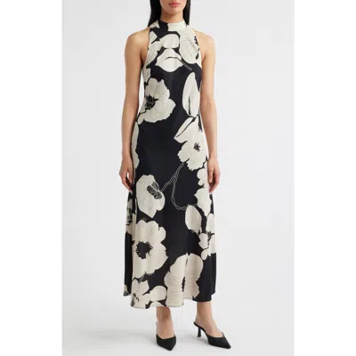 Sam Edelman Floral Print Sleeveless Dress In Black