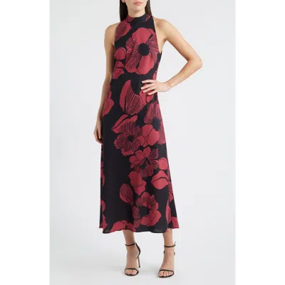 Sam Edelman Floral Print Sleeveless Dress In Black