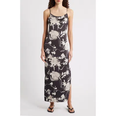 Sam Edelman Floral Scoop Neck Maxi Dress In Brown