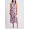 SAM EDELMAN SAM EDELMAN FLORAL SEQUIN HIGH NECK DRESS