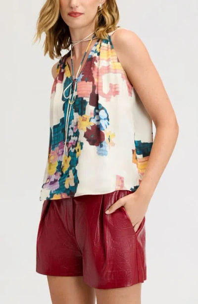 Sam Edelman Floral Tie Front Blouse In Menswear Floral