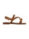 Sam Edelman Flower-embellished Buckle Sandals In Brown