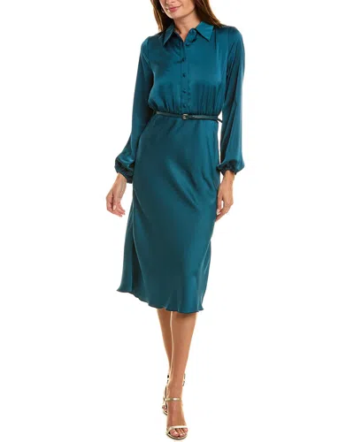 Sam Edelman Fluid Satin Shirtdress In Blue