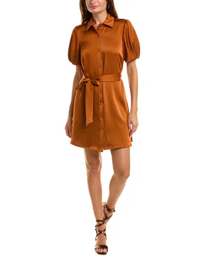 Sam Edelman Fluid Satin Shirtdress In Orange