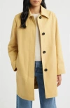 Sam Edelman Fly Front Longline Rain Jacket In Yellow