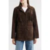 Sam Edelman Fringe Lambskin Suede Jacket In Brown
