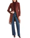 Sam Edelman Fringe Wool-blend Wrap Coat In Brown