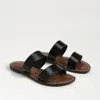 SAM EDELMAN SAM EDELMAN GALA DOUBLE STRAP SLIDE SANDAL BLACK LEATHER