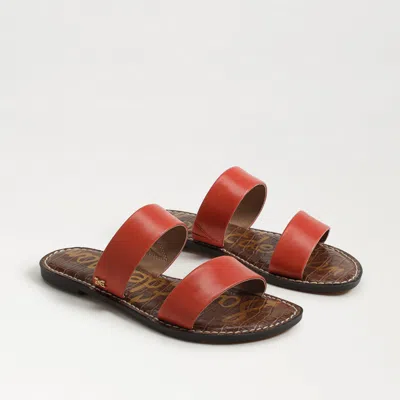 SAM EDELMAN SAM EDELMAN GALA DOUBLE STRAP SLIDE SANDAL ORANGE SUNRISE LEATHER