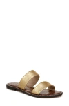 Sam Edelman Gala Double Strap Slide Sandal Gold Faux Leather