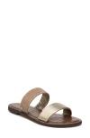 Sam Edelman Gala Two Strap Slide Sandal In Gold/nude