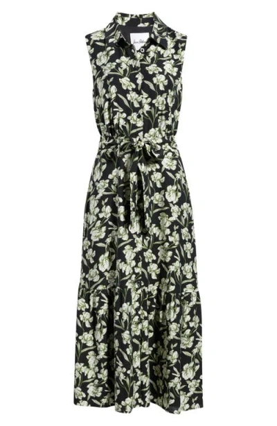 Sam Edelman Garden Floral Tie Waist Sleeveless Maxi Dress In Multi