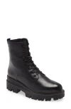 Sam Edelman Women Garret Combat Platform Boot In Black Leather In Black