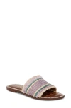 Sam Edelman Georgia Slide Sandal Washed Lilac Multi Raffia In Washed Lilac Multi