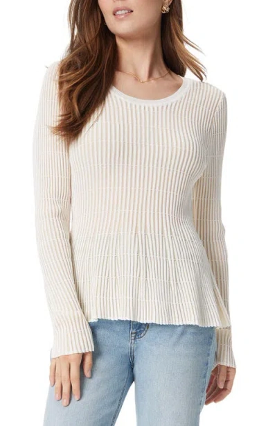 Sam Edelman Gia Crewneck Peplum Knit Top In Gardenia