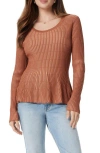 Sam Edelman Gia Peplum Sweater In Tawny Brown