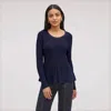 Sam Edelman Gia Crewneck Peplum Knit Top In Blue