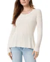 Sam Edelman Gia Crewneck Peplum Knit Top In Gardenia