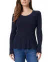 Sam Edelman Gia Crewneck Peplum Knit Top In Navy