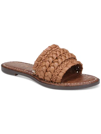 Sam Edelman Giada Womens Slip On Flat Slide Sandals In Brown