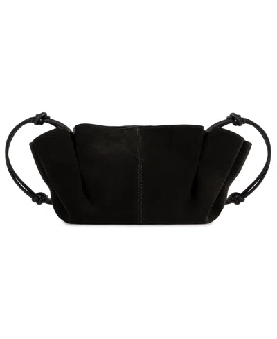 Sam Edelman Gigi Knotted Suede Medium Crossbody Handbag In Black