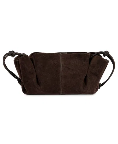 Sam Edelman Gigi Knotted Suede Medium Crossbody Handbag In Burgundy