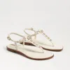 Sam Edelman Gigi Pearl Thong Sandal In Porcelain In White