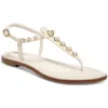 Sam Edelman Gigi Pearl Womens Patent Embellished T-strap Sandals In Neutral