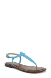 Sam Edelman Gigi Thong Sandal Agua Azure Suede In Aqua Azure