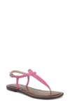 Sam Edelman Gigi Thong Sandal Pink Poppy Suede In Pink Poppy