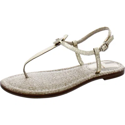 Sam Edelman Gigi Signet Womens Faux Leather Casual Thong Sandals In Silver