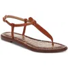 Sam Edelman Gigi Womens Metallic Snake Print Thong Sandals In Brown