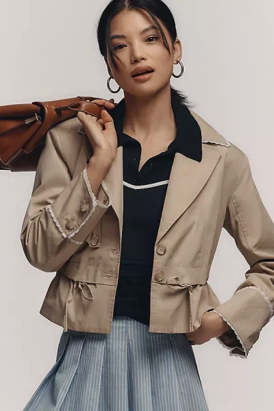 Sam Edelman Gina Convertible Trench Jacket In Beige
