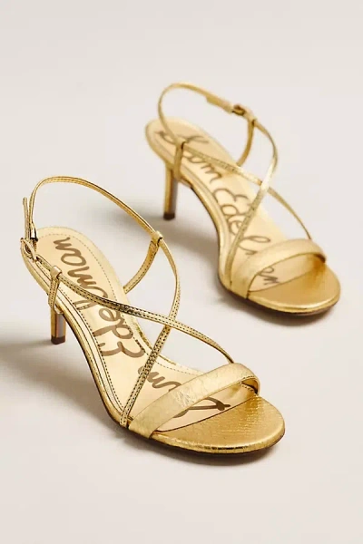 Sam Edelman Ginny Strappy Heeled Sandals In Gold