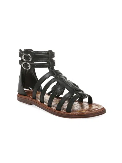 Sam Edelman Kids' Girl's Ginnie Leather Sandals In Black