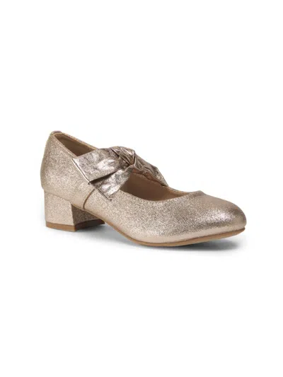 Sam Edelman Kids' Girl's Metallic Block Heel Pumps In Gold