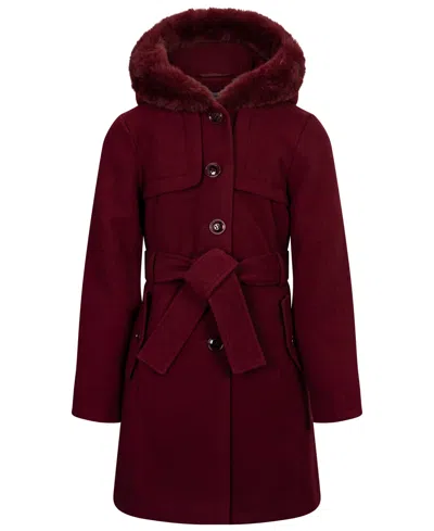 Sam Edelman Kids' Girls' 7-16 Long-sleeve Belted Trench Coat In Burgundy