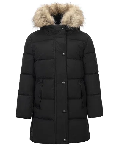 Sam Edelman Kids' Girls' 7-16 Long-sleeve Expedition Hooded Parka Coat In Black
