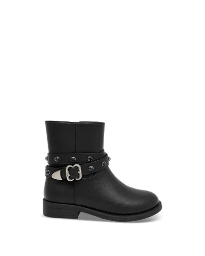 Sam Edelman Girls' Rider Stones Studded Moto Boots Little Kid, Big Kid In Black