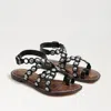 Sam Edelman Gloria Ankle Strap Sandal Black Leather In Black