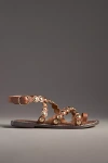Sam Edelman Gloria Ankle Strap Studded To-ring Sandals In Brown