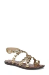 Sam Edelman Gloria Ankle Strap Sandal Amber Gold Leather In Amber Gold