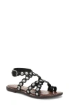 Sam Edelman Gloria Ankle Strap Sandal Black Leather In Black