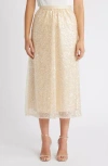 Sam Edelman Gracie Sequin Midi Skirt In Crystal
