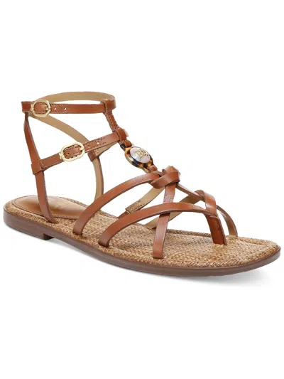 Sam Edelman Embellished Leather Sandals In Brown